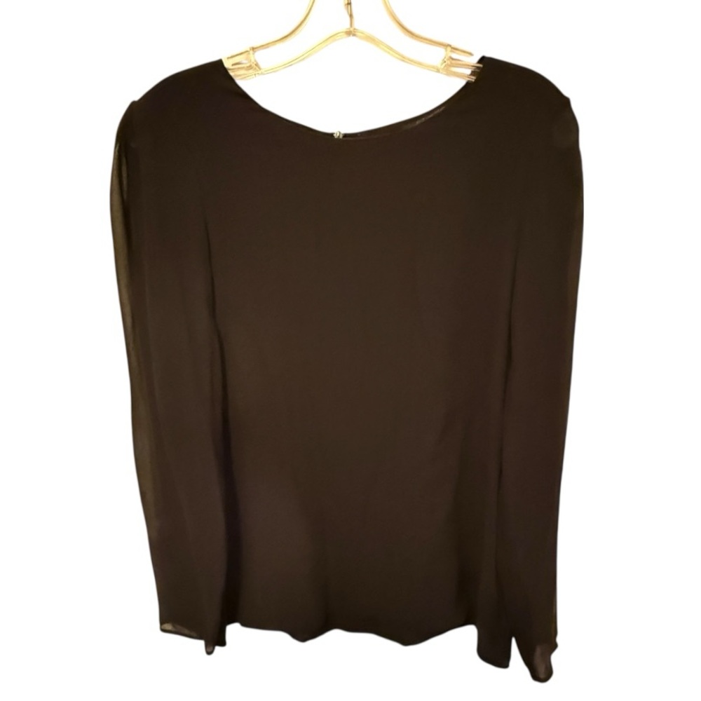 Theory Black Silk Blouse